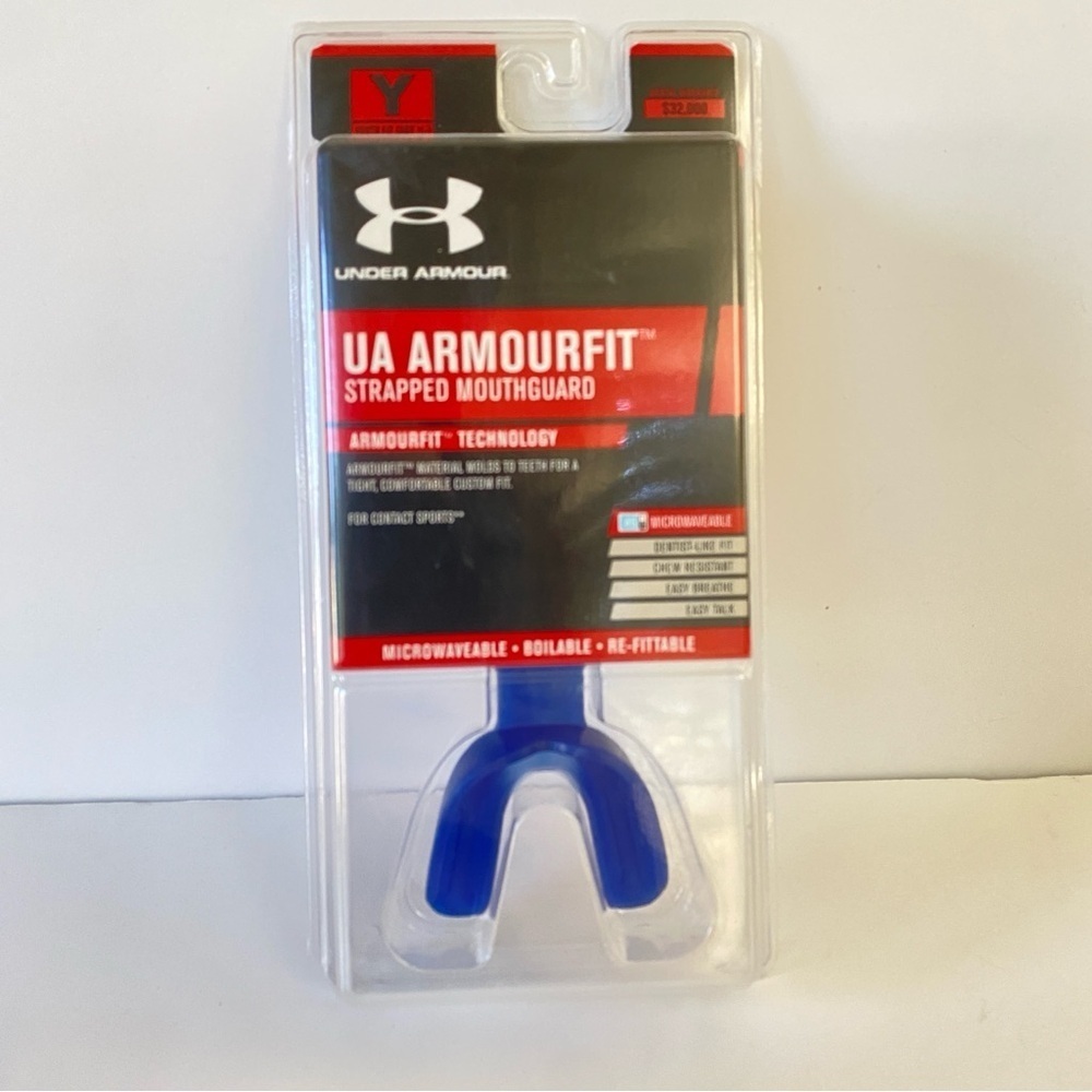 UNDER ARMOUR Armourfit Strapped  Mouthguard Microwaveable Easy Breathe NEW